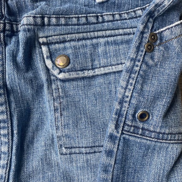 Jean Skirt Liz Claiborne Petite Size 10 Denim Skirt W/Pockets Front and Back - Picture 3 of 13